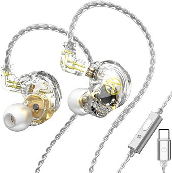 Наушники TRN ST2 USB Type-C (прозрачный, с микрофоном) - 1/1