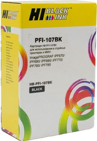 Картридж Hi-Black PFI-107BK (аналог Canon PFI-107BK) - 1/1