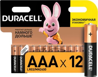 Батарейка DURACELL AAA LR03/MN2400 12 шт. LR03-12BL - 1/1