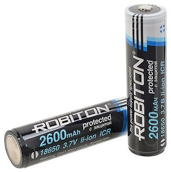Аккумулятор Robiton 18650 2600mAh с защитой [2.6/Li18650] - 1/1
