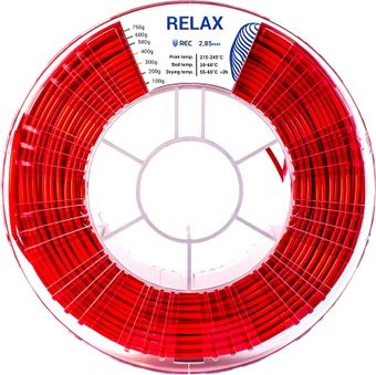 Пластик REC Relax 2.85 мм 750 г (красный) - 1/1
