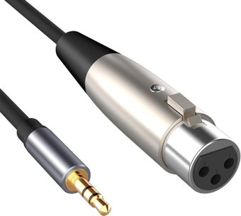 Кабель USBTOP 3.5 мм - XLR мама (3 м, черный) - 1/1