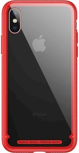 Чехол для телефона Baseus See-through Glass для iPhone X (красный) - 1/1
