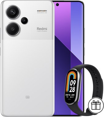Смартфон Xiaomi Redmi Note 13 Pro+ 5G 12GB/512GB с NFC международная версия (лунный белый) и Xiaomi Smart Band 8 (серый) по акции - 1/1