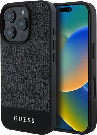 Чехол для телефона Guess PU 4G Bottom stripe Metal logo для iPhone 16 Pro Max GUHCP16XG4GLGR - 1/1