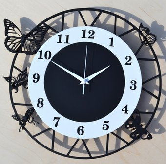 Настенные часы ИП Карташевич С бабочками B2104 (40 см) - 1/1