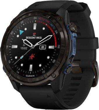 Умные часы Garmin Descent Mk3i 51 мм (карбоново-серый титан, с черным силиконовым ремешком) - 1/1