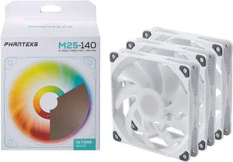 Комплект вентиляторов для корпуса Phanteks M25-140 D-RGB PH-F140M25_DRGB_PWM_WT01_3P - 1/1