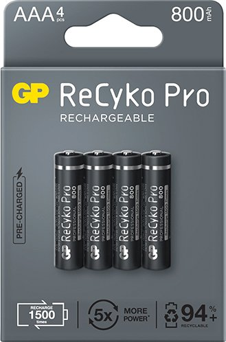 Аккумулятор GP ReCyko Pro AAA 800mAh 4 шт. 85AAAHCB-5EB4 - 1/1