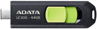 USB Flash ADATA UC300 64GB (черный/зеленый) - 1/1