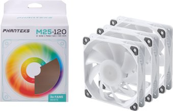 Комплект вентиляторов для корпуса Phanteks M25-120 D-RGB PH-F120M25_DRGB_PWM_WT01_3P - 1/1
