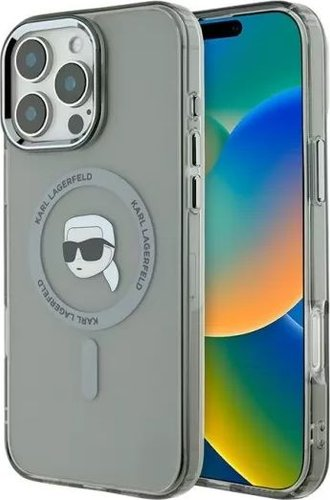 Чехол для телефона Lagerfeld PC/TPU NFT Karl Head Metal camera (MagSafe) для iPhone 16 Pro Max KLHMP16XHLSKIK - 1/1