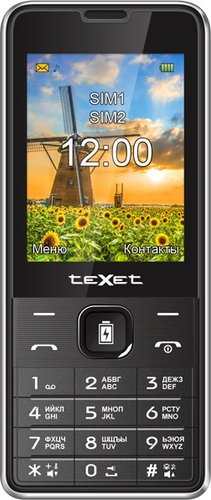Кнопочный телефон TeXet TM-D227 (черный-серебристый) - 1/1