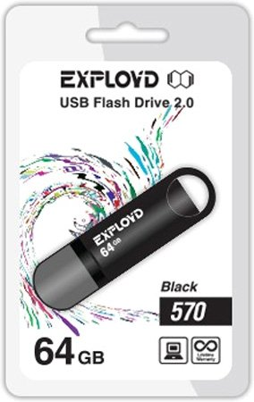 USB Flash Exployd 570 64GB (черный) [EX-64GB-570-Black] - 1/1