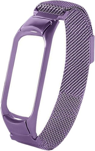 Браслет Bingo миланское плетение на магните для Xiaomi Mi Band 5/6 (сиреневый) - 1/1