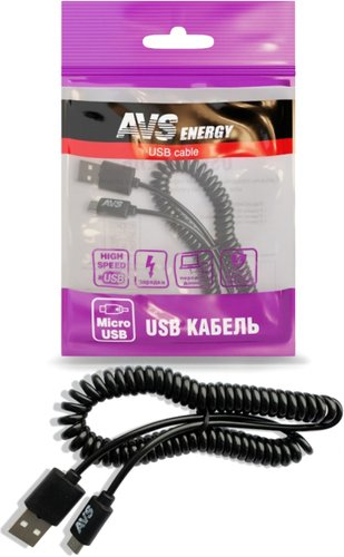 Кабель AVS MR-32 USB Type-A - microUSB (2 м, черный) - 1/1
