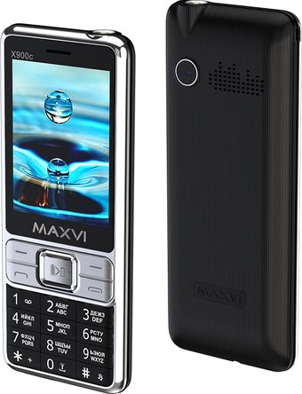 Кнопочный телефон Maxvi X900c (черный) - 1/1