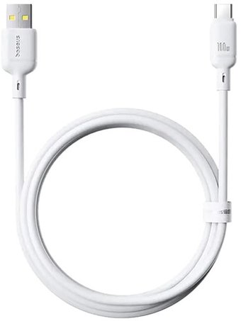 Кабель Baseus Silky Series Fast Charging Cable USB to Type-C 100W (1 м, белый) - 1/1