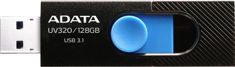 USB Flash ADATA UV320 128GB (черный/голубой) - 1/1