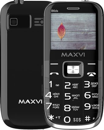 Кнопочный телефон Maxvi B6ds (черный) - 1/1
