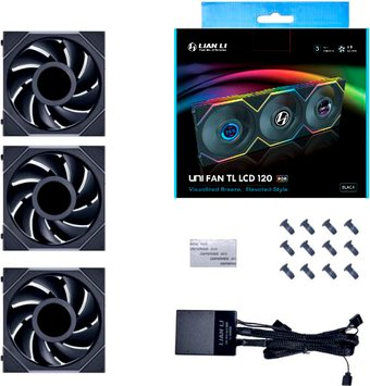 Комплект вентиляторов для корпуса Lian Li Uni Fan TL LCD 120 Triple Pack G99.12TLLCD3B.R0 - 1/1