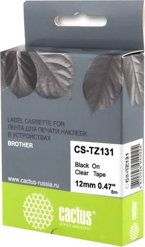 Картридж-лента для термопринтера CACTUS CS-TZ131 (аналог Brother TZ131) - 1/1