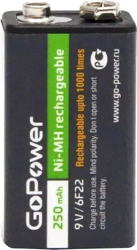 Аккумулятор GoPower 6F22 Ni-MH 250mAh 00-00017020 1шт - 1/1