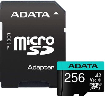 Карта памяти ADATA Premier Pro AUSDX256GUI3V30SA2-RA1 microSDXC 256GB (с адаптером) - 1/1