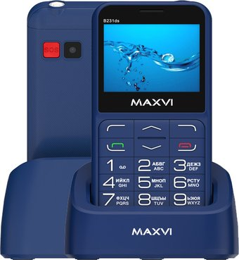 Кнопочный телефон Maxvi B231ds (синий) - 1/1