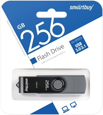 USB Flash SmartBuy Twist Dual 256GB (черный) - 1/1
