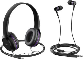 Наушники Hoco W24 (черный/фиолетовый) - 1/1