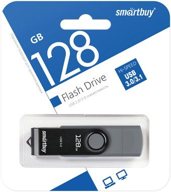USB Flash SmartBuy Twist Dual 128GB (черный) - 1/1
