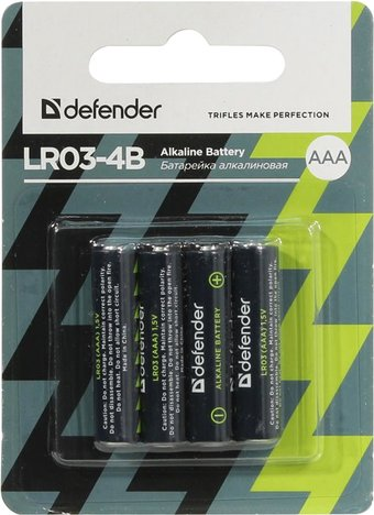Батарейка Defender AAA 4 шт. LR03-4B - 1/1
