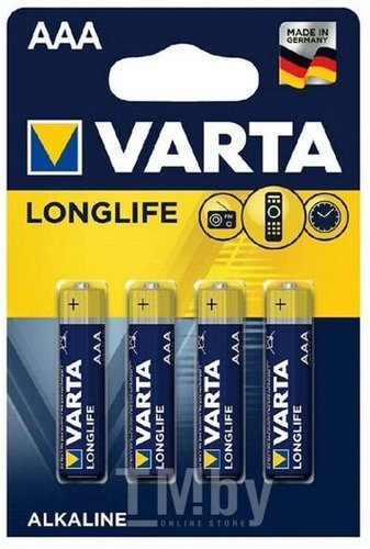Элементы питания Varta Longlife 4 AAA LR03 04103113414 (4шт) - 1/1