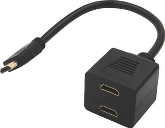 Адаптер USBTOP 1x2 HDMI FullHD 1080P 3D, пассивный с проводом (квадратный) - 1/1