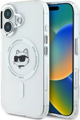 Чехол для телефона Lagerfeld PC/TPU NFT Choupette Head Metal camera (MagSafe) для iPhone 16 KLHMP16SHLSCHH - 1/1
