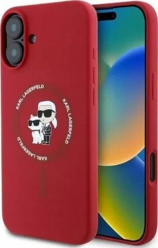 Чехол для телефона Lagerfeld Liquid Silicone NFT Karl & Choupette (MagSafe) для iPhone 16 KLHMP16SSCMKCRHR - 1/1