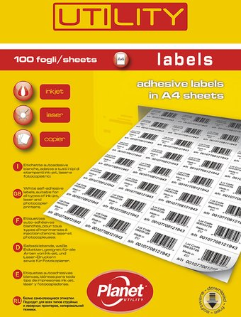 Самоклеящаяся бумага Planet Utility А4 100 л 51 деление UT101655 - 1/1