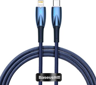Кабель Baseus Glimmer Series Fast Charging Data Cable Type-C - Lightning 20W CADH000003 (1 м, синий) - 1/1