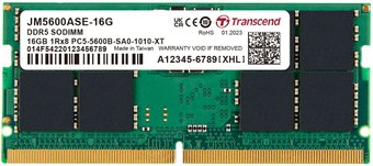 Оперативная память Transcend JetRam 16ГБ DDR5 SODIMM 5600МГц JM5600ASE-16G - 1/1