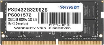 Оперативная память Patriot Signature Line 32GB DDR4 SODIMM PSD432G32002S - 1/1