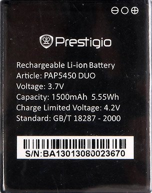 Аккумулятор для телефона Prestigio PAP5450BA - 1/1
