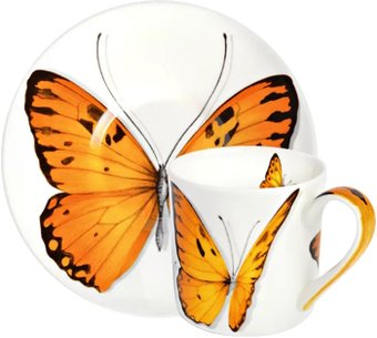Чашка с блюдцем Taitu Freedom Butterfly 1-891-D (оранжевый) - 1/1