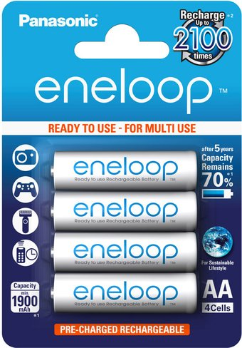 Аккумулятор Panasonic Eneloop AA 1900mAh 4 шт. (BK-3MCCE/4BE) - 1/1