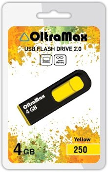 USB Flash OltraMax 250 4GB (желтый) [OM-4GB-250-Yellow] - 1/1