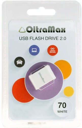 USB Flash OltraMax 70 8GB (белый) - 1/1