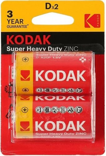 Батарейка Kodak Super Heavy Duty Zinc R20 2BL 2 шт - 1/1