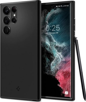 Чехол для телефона Spigen Thin Fit для Galaxy S22 Ultra ACS03911 (черный) - 1/1