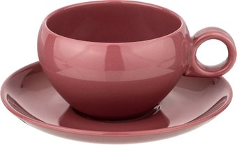Чашка с блюдцем Bronco Fusion 263-1012 (брусничный) - 1/1