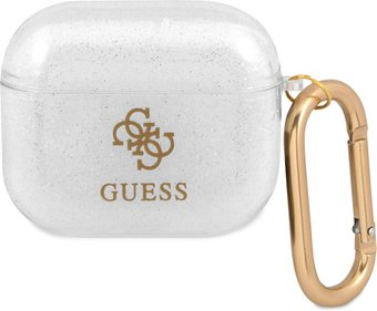 Чехол CG Mobile Guess Transparent Glitter 4G для AirPods 3 GUA3UCG4GT (прозрачный) - 1/1